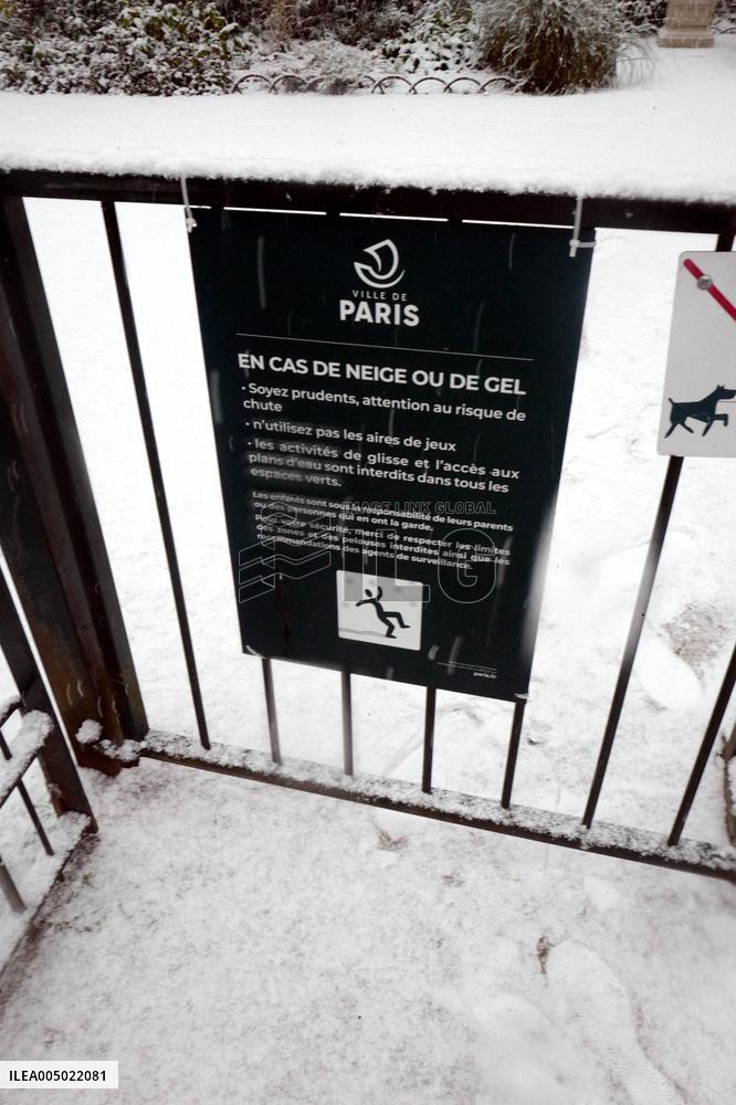 Snowfall Over Invalides and Concorde - Paris