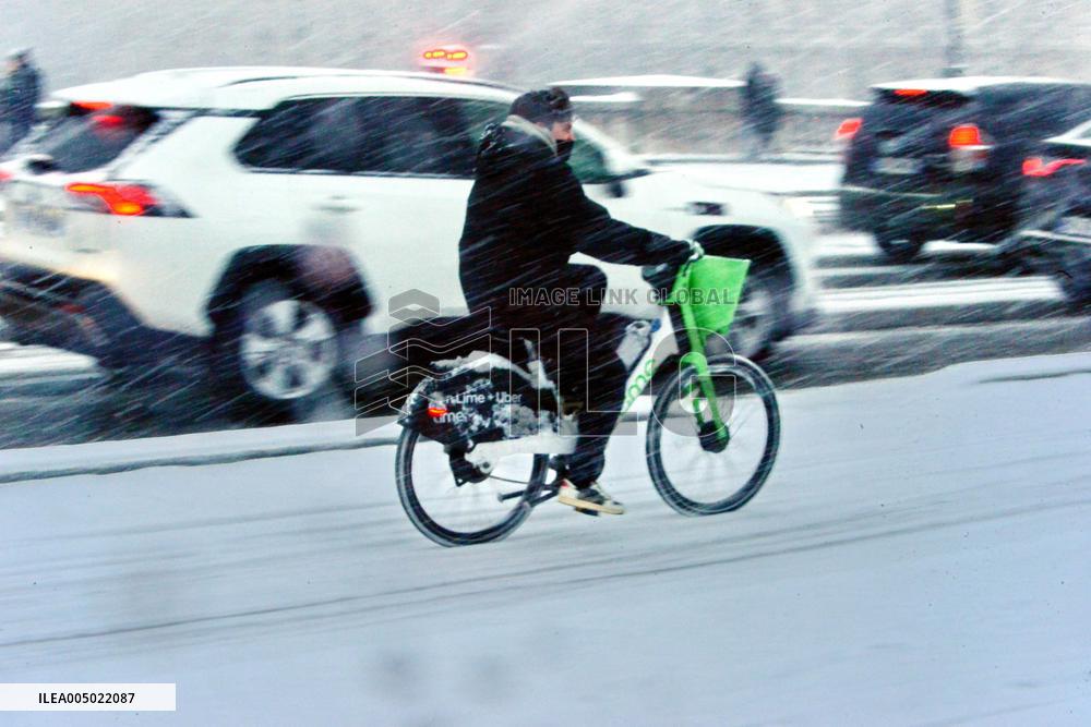 Snowfall Over Invalides and Concorde - Paris