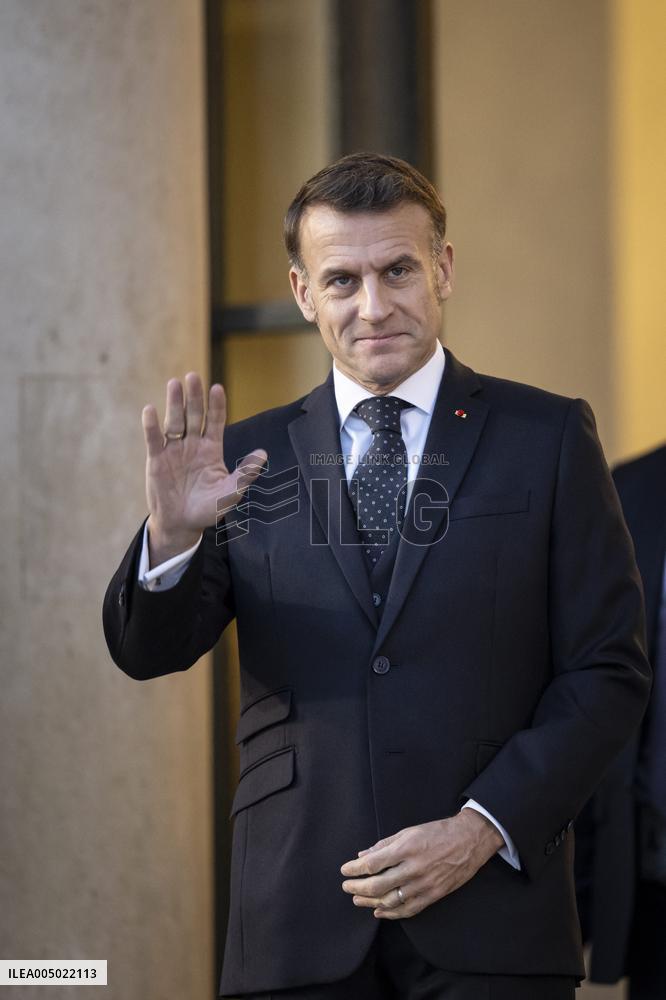 Macron Welcomes Carney At Elysee Palace - Paris