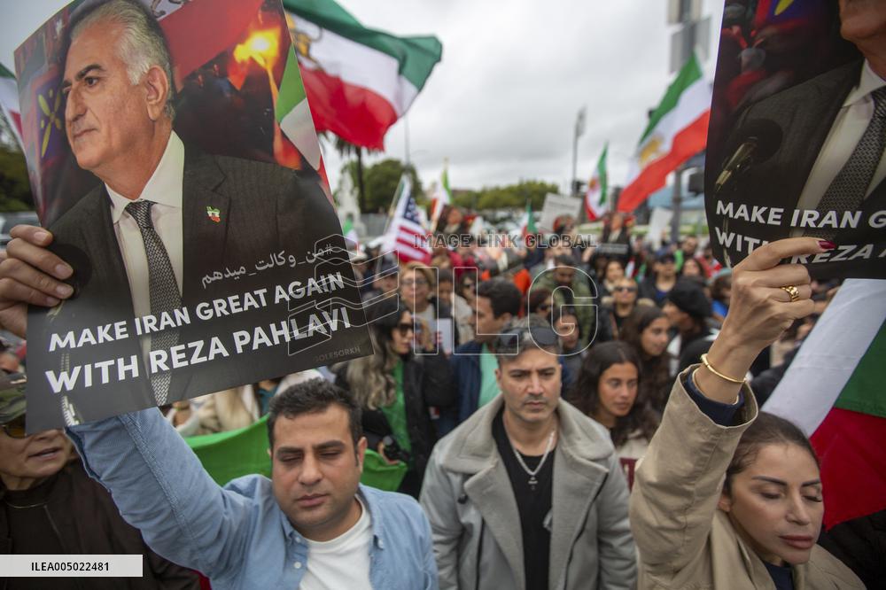 Iran Regime Opponents Protest In LA