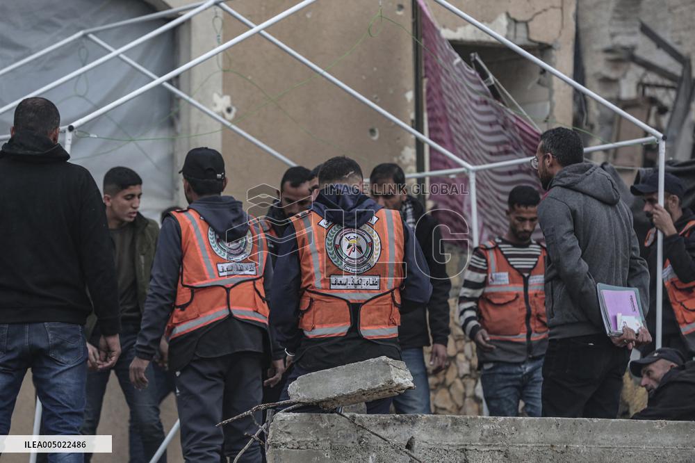 Makeshift Civil Defense Station in Gaza