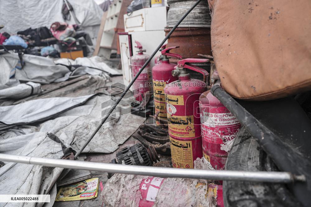 Makeshift Civil Defense Station in Gaza