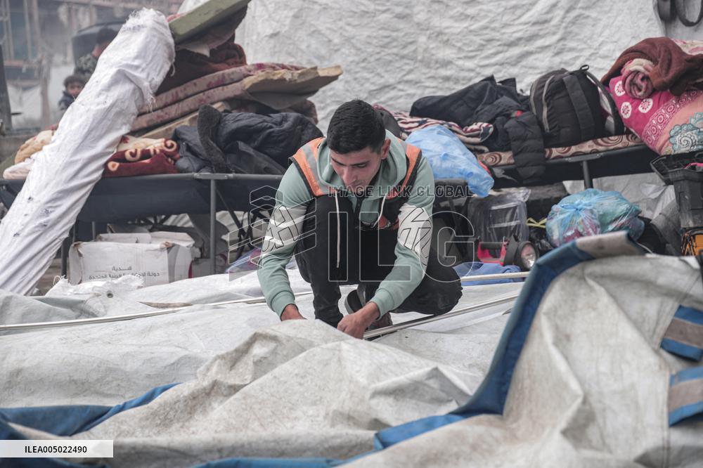 Makeshift Civil Defense Station in Gaza