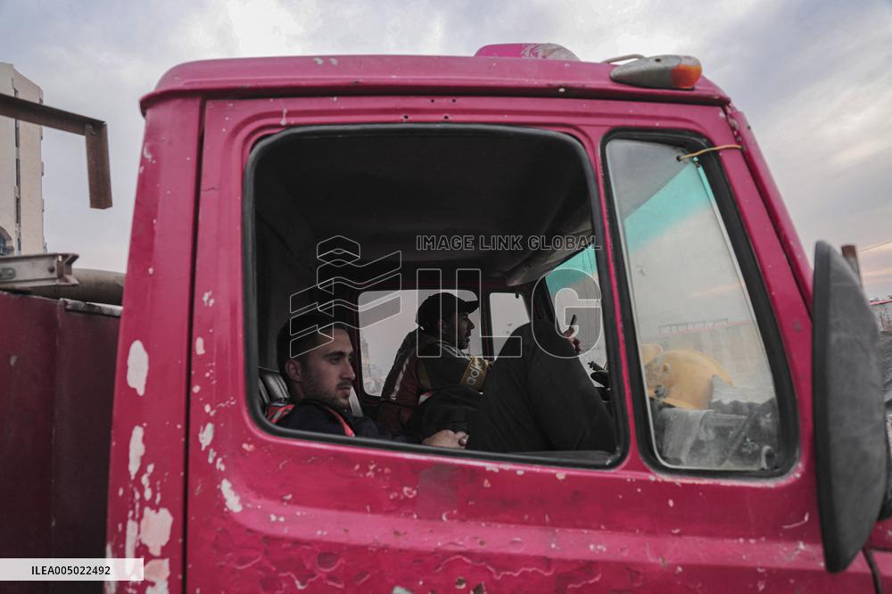 Makeshift Civil Defense Station in Gaza