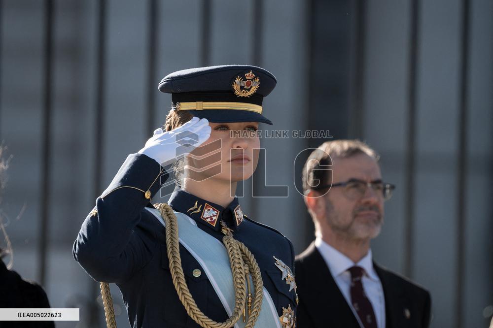 Royals At The Military Easter At The Royal Palace - Madrid
