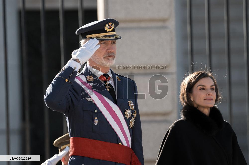 Royals At The Military Easter At The Royal Palace - Madrid
