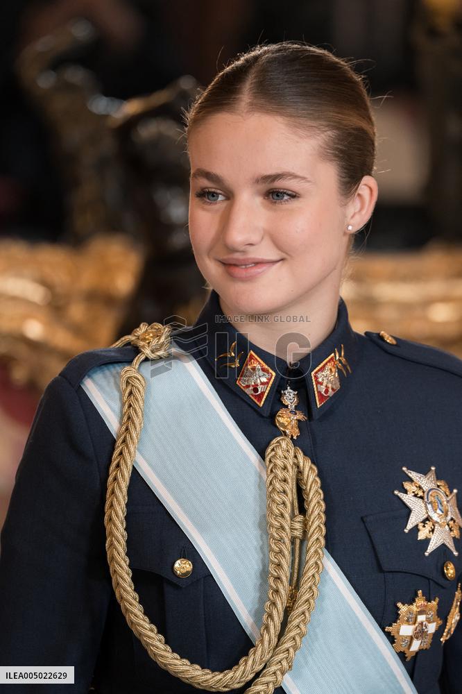 Royals At The Military Easter At The Royal Palace - Madrid