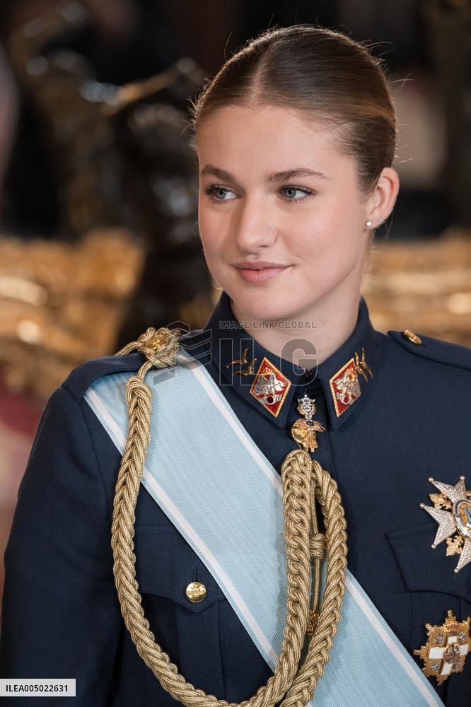 Royals At The Military Easter At The Royal Palace - Madrid