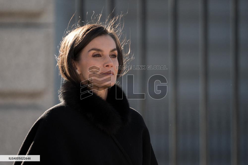 Royals At The Military Easter At The Royal Palace - Madrid