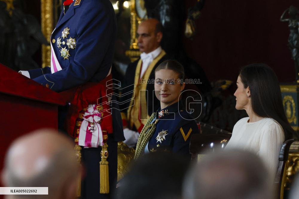 Royals At The Military Easter At The Royal Palace - Madrid