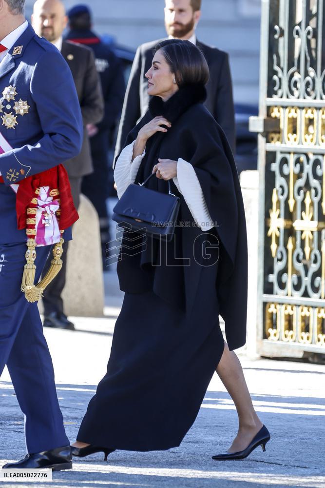 Royals At The Military Easter At The Royal Palace - Madrid