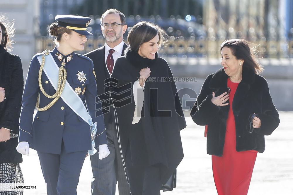 Royals At The Military Easter At The Royal Palace - Madrid