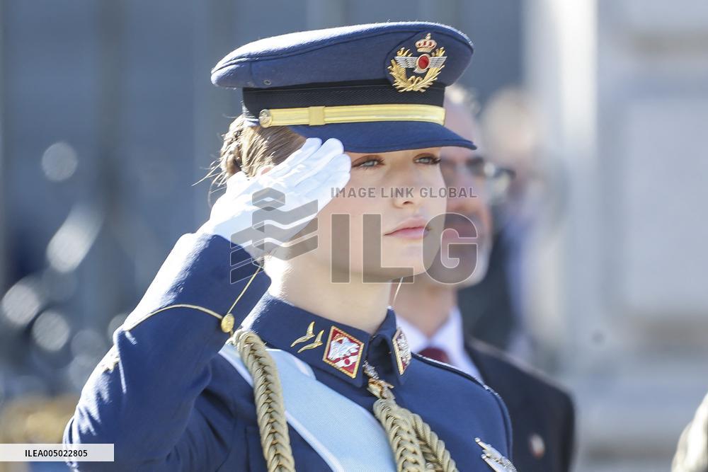 Royals At The Military Easter At The Royal Palace - Madrid