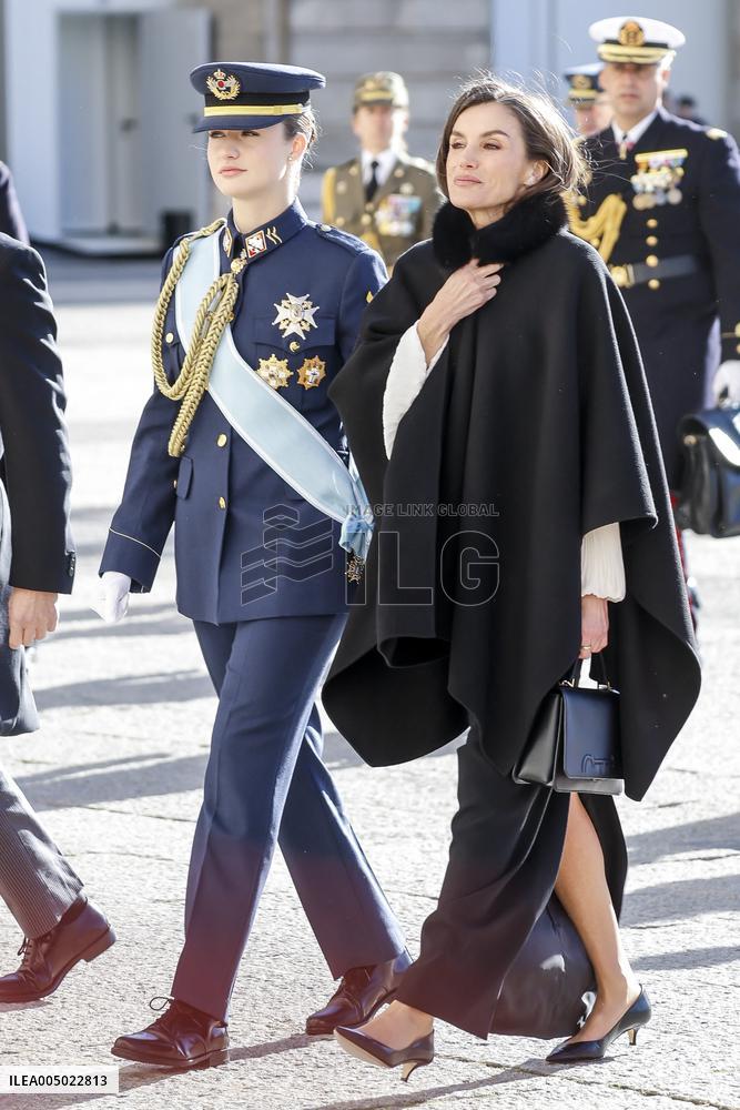 Royals At The Military Easter At The Royal Palace - Madrid