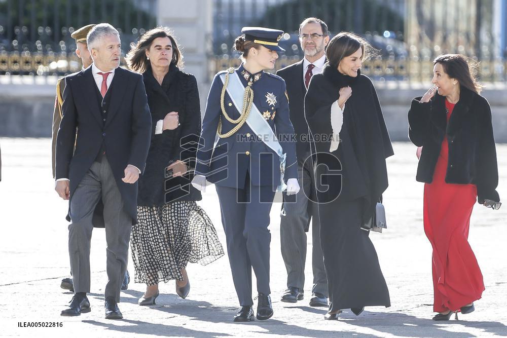 Royals At The Military Easter At The Royal Palace - Madrid