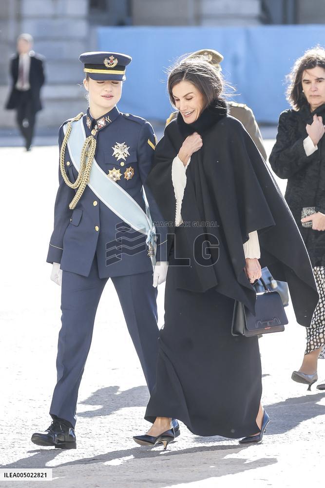 Royals At The Military Easter At The Royal Palace - Madrid