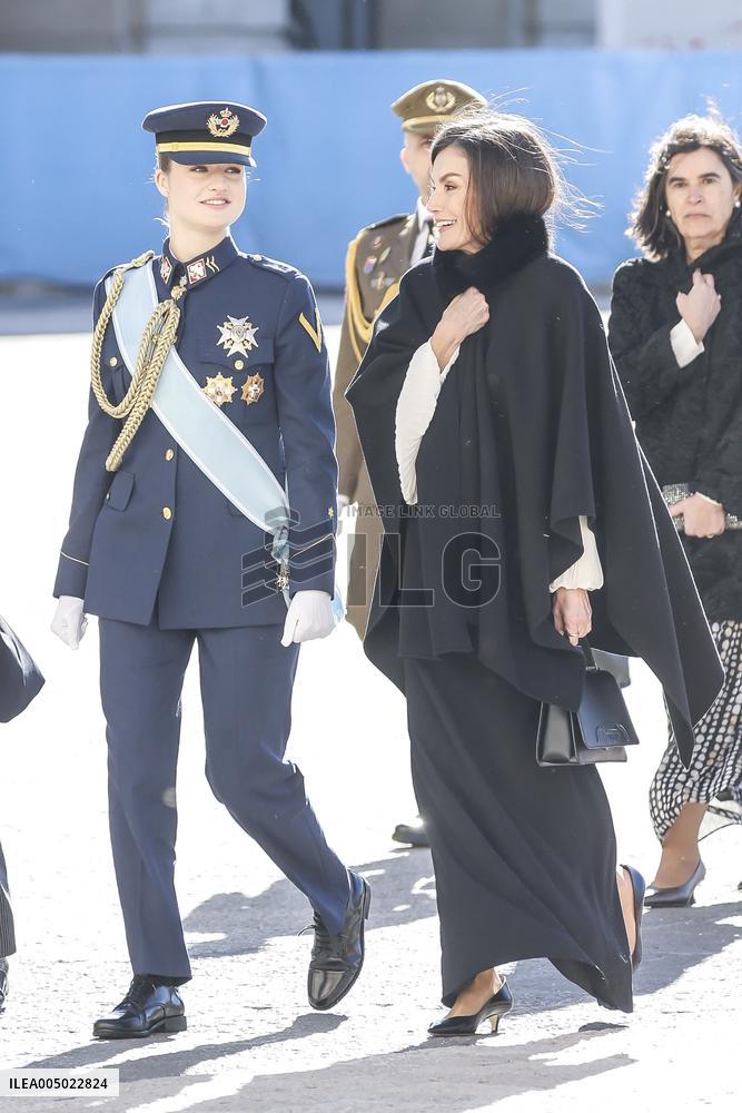Royals At The Military Easter At The Royal Palace - Madrid