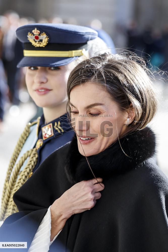 Royals At The Military Easter At The Royal Palace - Madrid