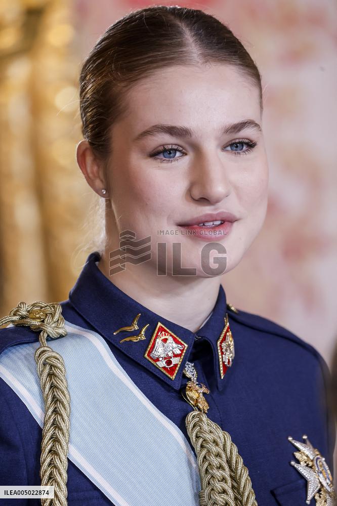 Royals At The Military Easter At The Royal Palace - Madrid