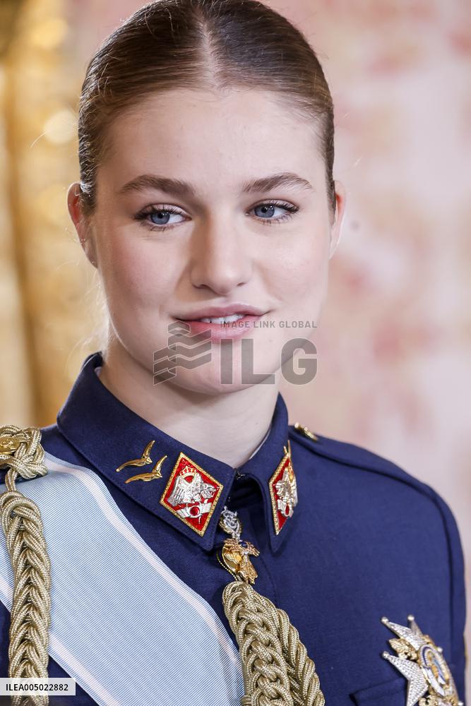 Royals At The Military Easter At The Royal Palace - Madrid