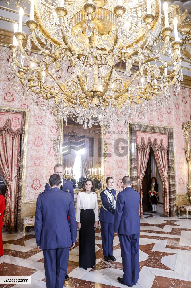 Royals At The Military Easter At The Royal Palace - Madrid