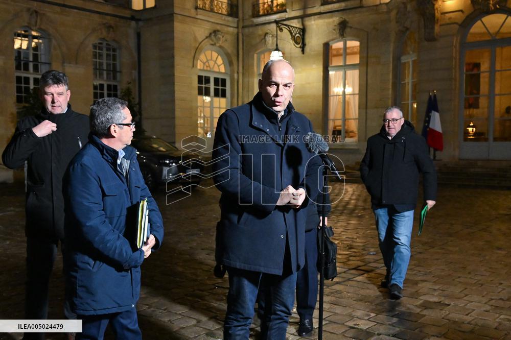 Meeting Between The Prime Minister And Agricultural Unions - Paris