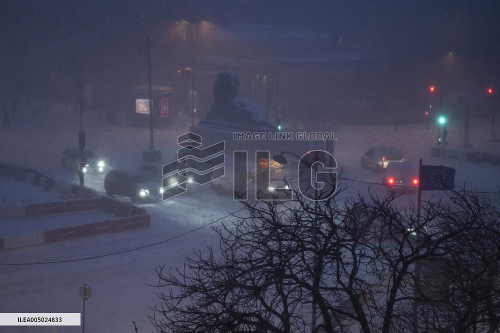 Snowfall Blankets Paris - France