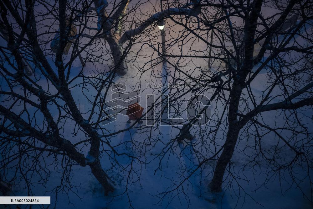 Snowfall Blankets Paris - France