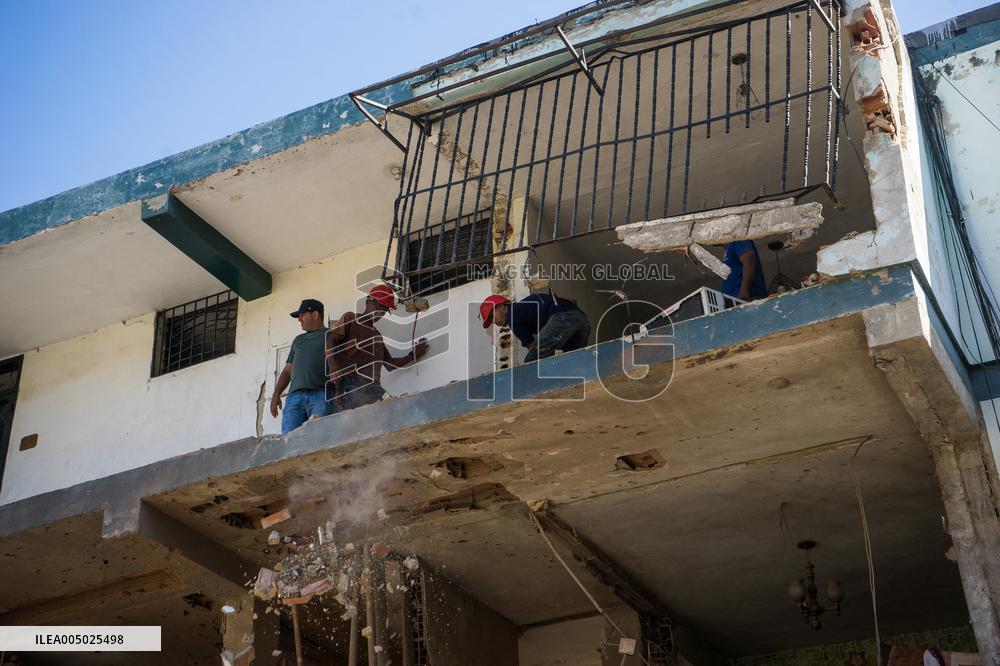 Building Damaged by A US Airstrike - Venezuela