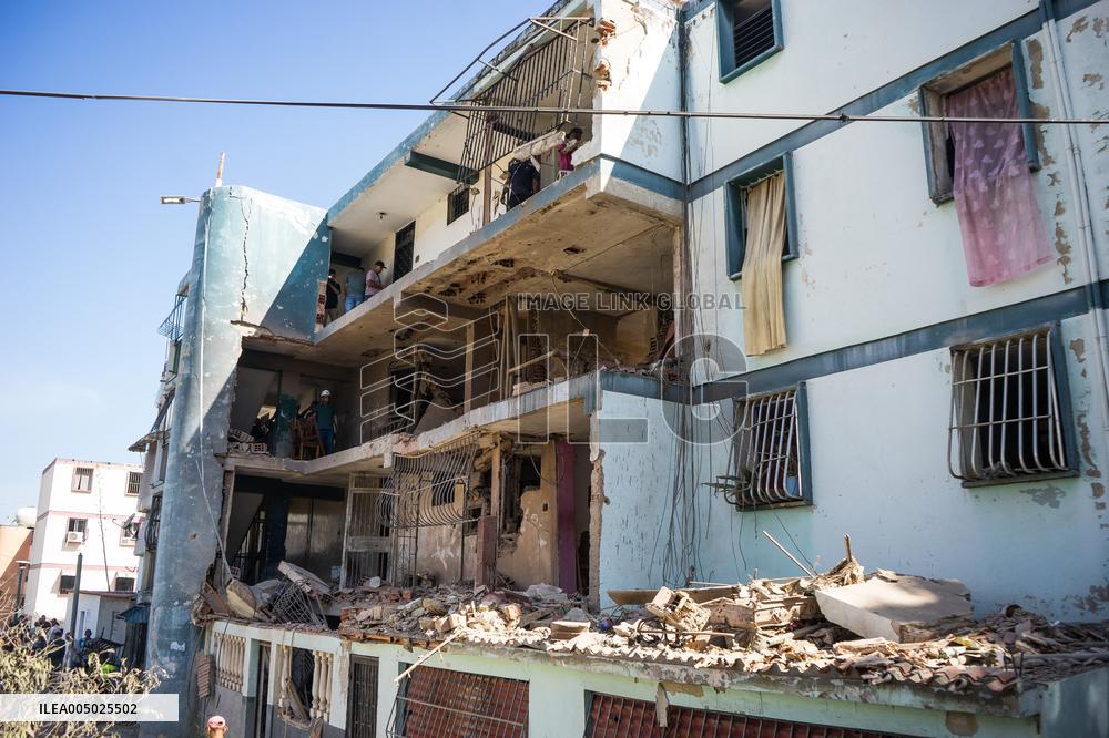 Building Damaged by A US Airstrike - Venezuela