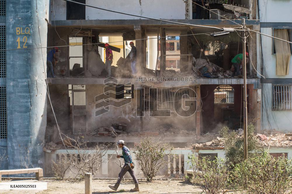 Building Damaged by A US Airstrike - Venezuela