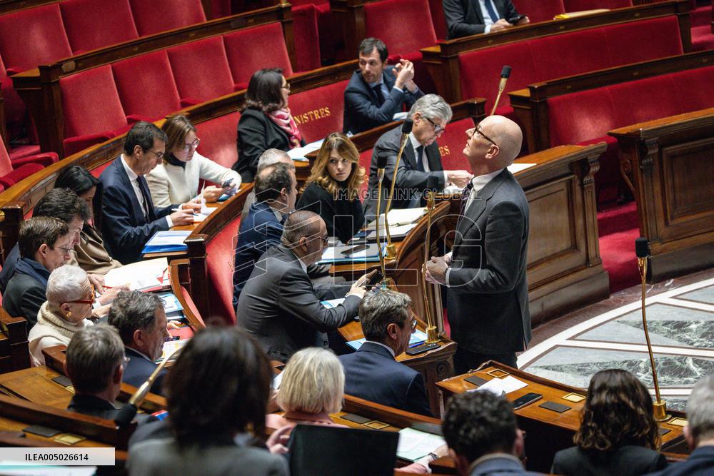 Session of Questions to the Government at The National Assembly - Paris AJ