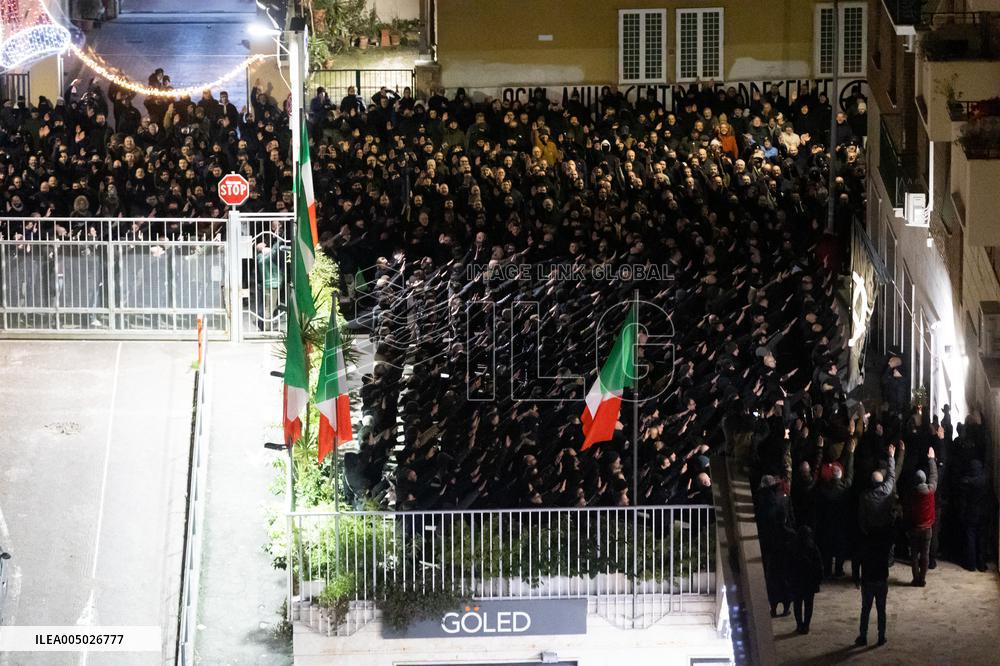 Roman Salute During the Annual Commemoration of Acca Larentia - Rome