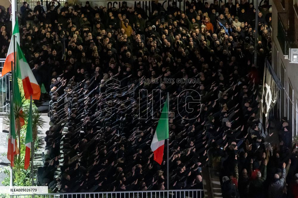 Roman Salute During the Annual Commemoration of Acca Larentia - Rome