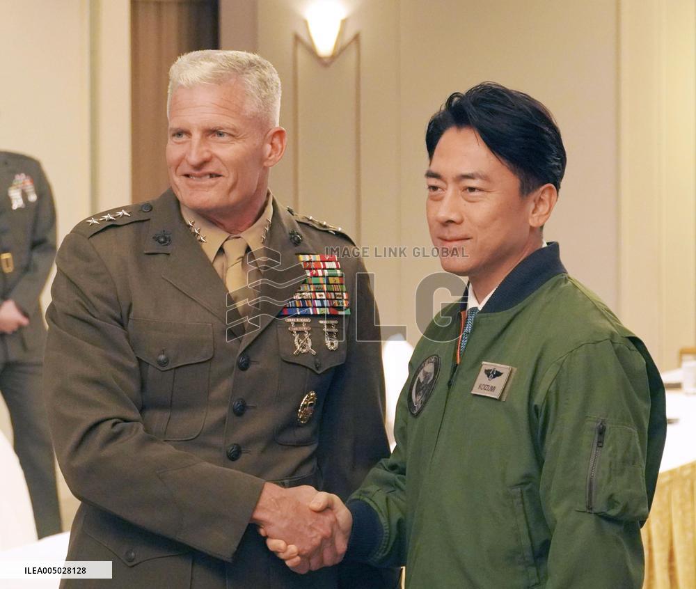 Japan defense minister in Okinawa