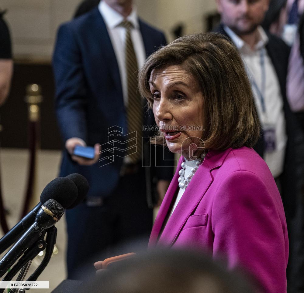 DC: Former Speaker Nancy Pelosi Speaks To Reporters after classified hearing on on the Venezuela operation