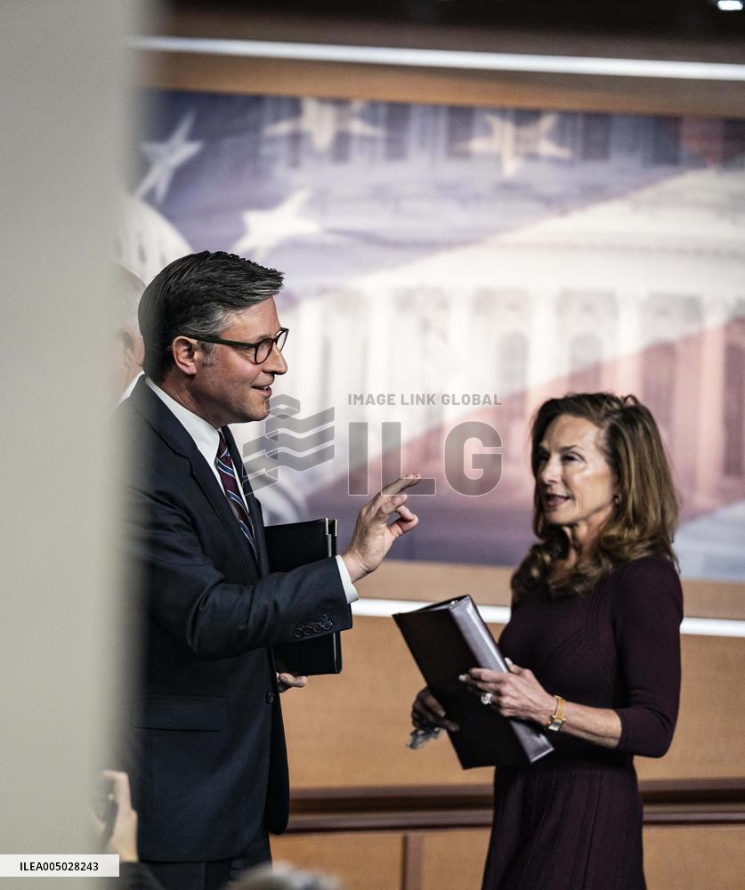 DC: Speaker Mike Johnson Speaks To Reporters During Weekly Capitol Hill Press Conference