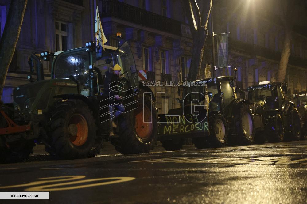 Several Dozen Farmers From The Coordination Rurale Arriving In Paris