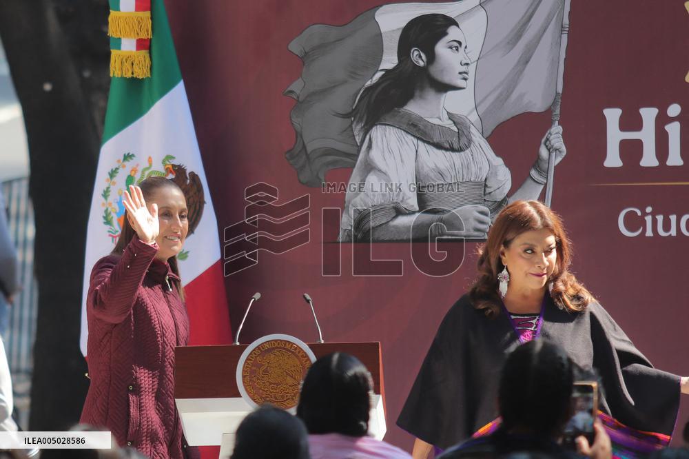 Unveil Ceremony Statues of Heroic Mexican Women - Mexico