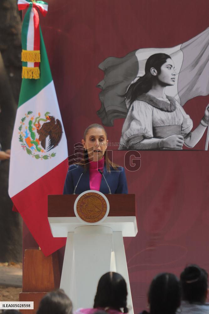 Unveil Ceremony Statues of Heroic Mexican Women - Mexico