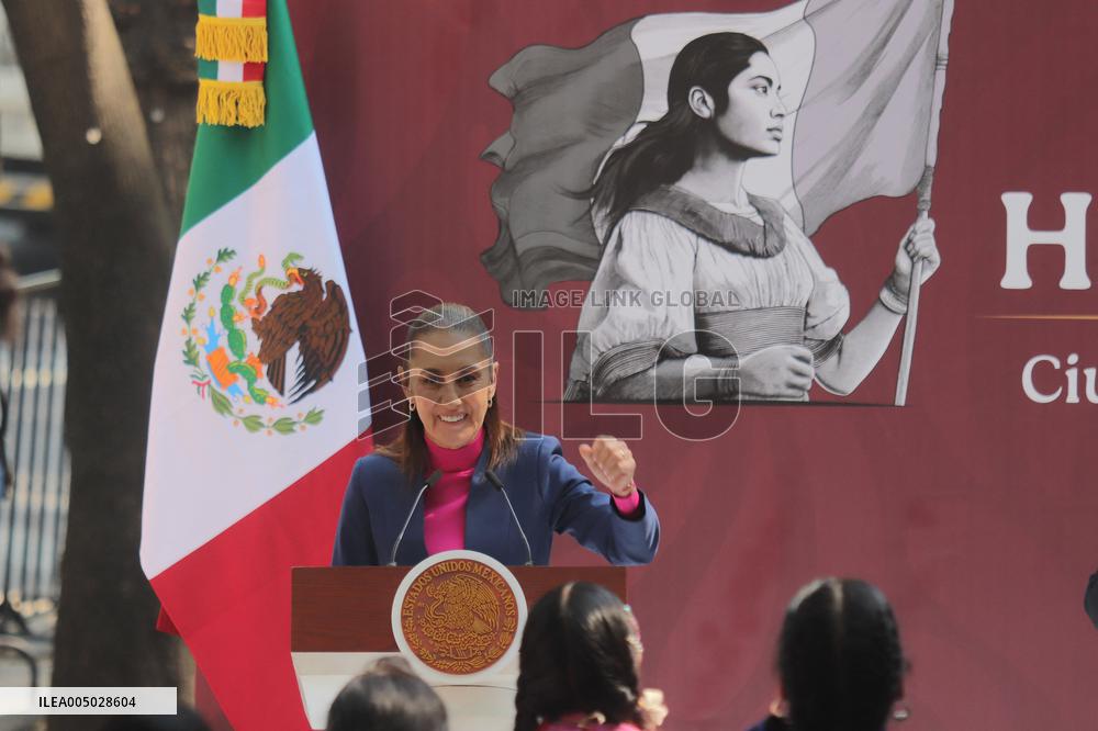 Unveil Ceremony Statues of Heroic Mexican Women - Mexico