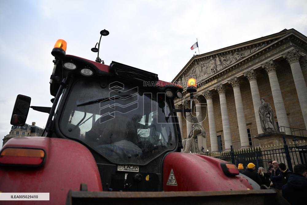 Farmers Protest In Front Of The National Assembly - Paris