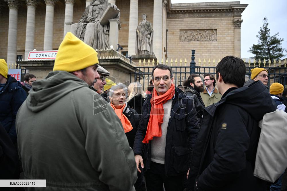 Farmers Protest In Front Of The National Assembly - Paris