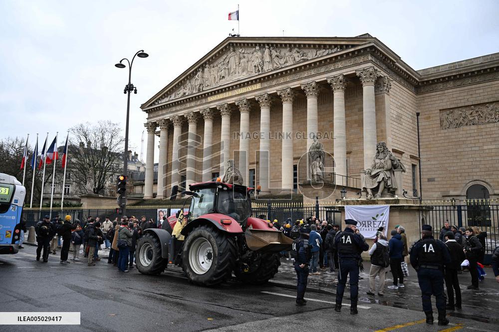 Farmers Protest In Front Of The National Assembly - Paris