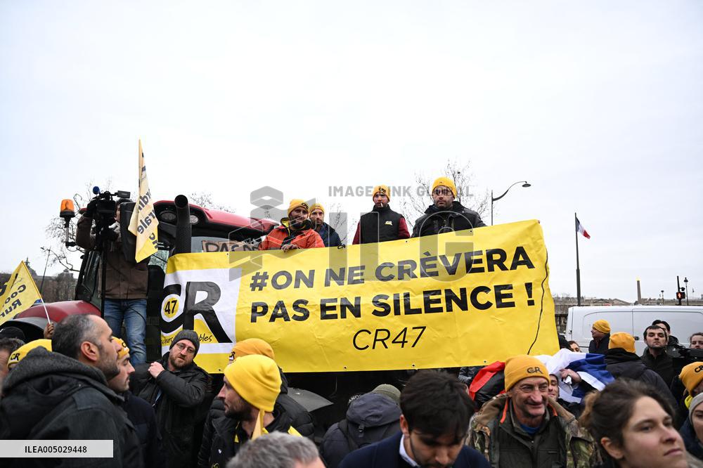 Farmers Protest In Front Of The National Assembly - Paris