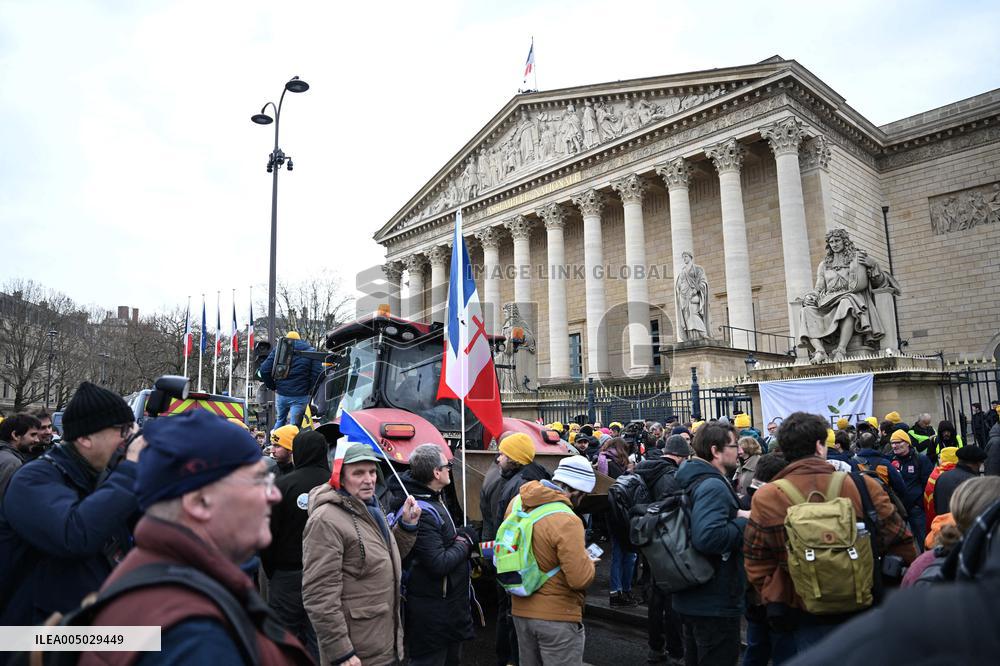 Farmers Protest In Front Of The National Assembly - Paris