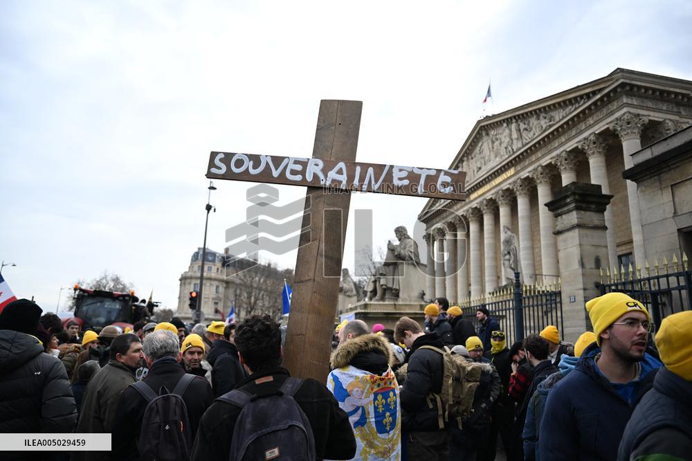 Farmers Protest In Front Of The National Assembly - Paris