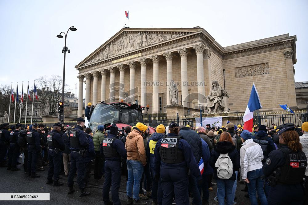 Farmers Protest In Front Of The National Assembly - Paris