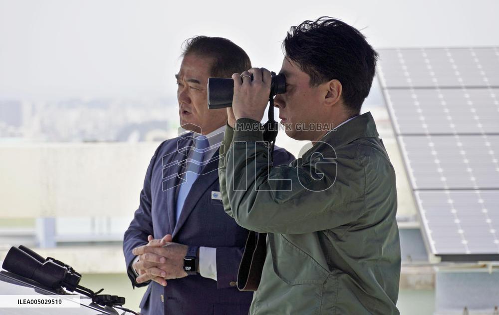 Japan defense minister visits Okinawa Pref.