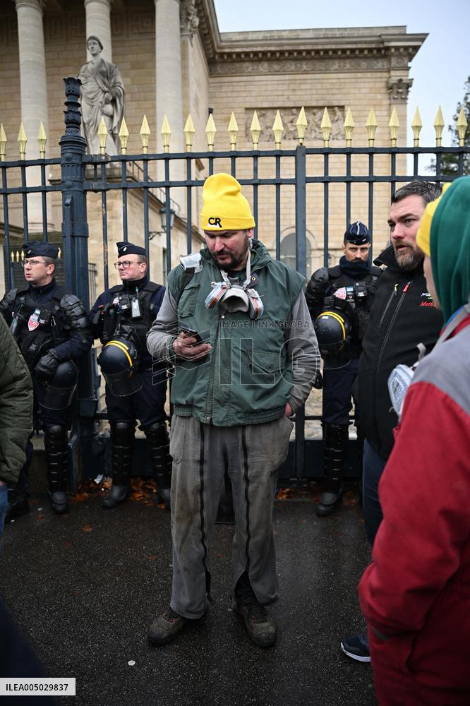 Farmers Protest In Front Of The National Assembly - Paris